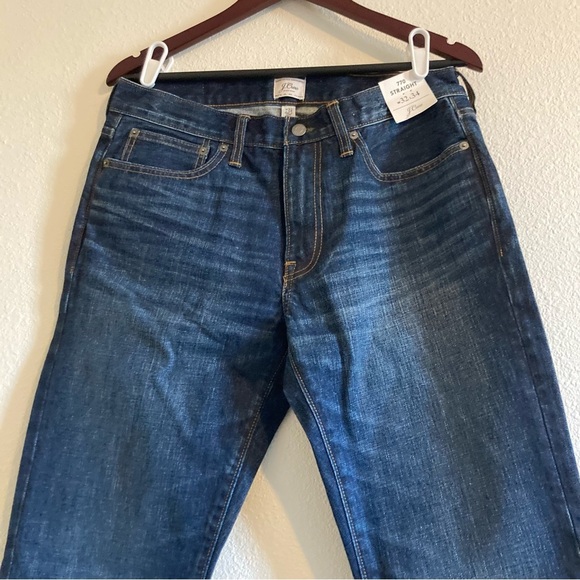 NWT J.Crew Mercantile Men's Blue 770 Stretch Straight Fit Jeans Size 32 x 34 - Picture 5 of 9